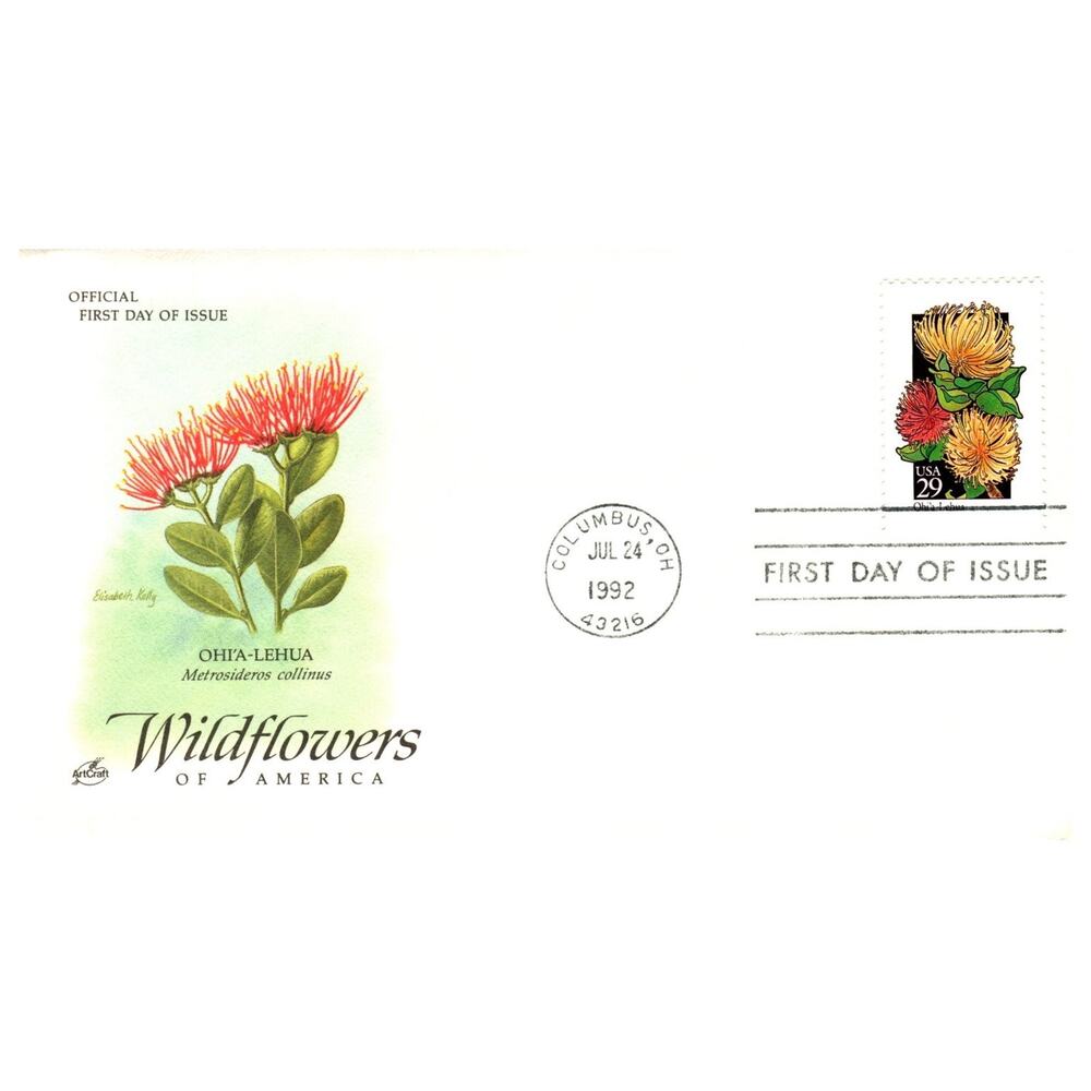 Scott #2633 Ohi'a-lehua 1992 First Day Cover FDC Artcraft Wildflower